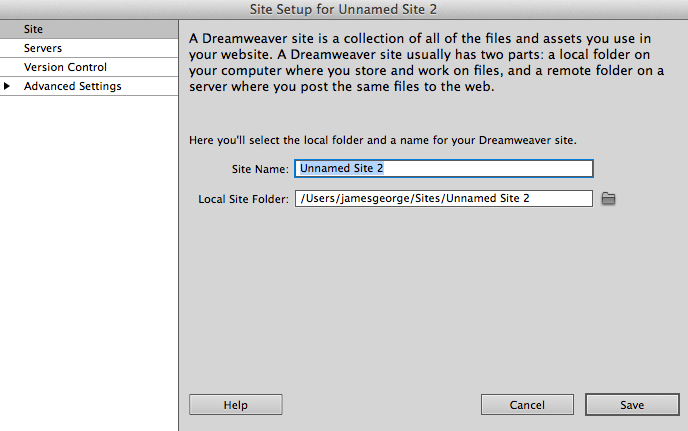 Dreamweaver Server Setup